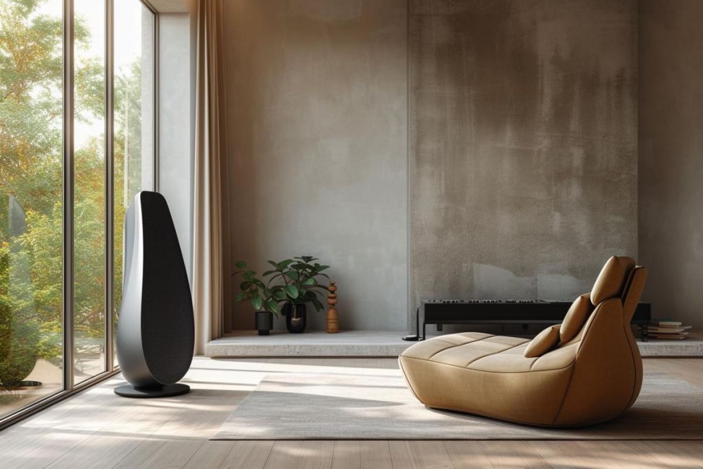 Élégance sonore : suspension et console design pour une musique raffinée