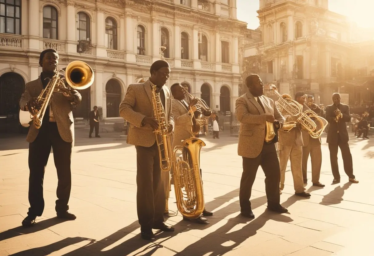 ensemble de musiciens jouant des cuivres