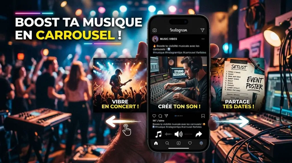 créer carousel instagram promotion musique